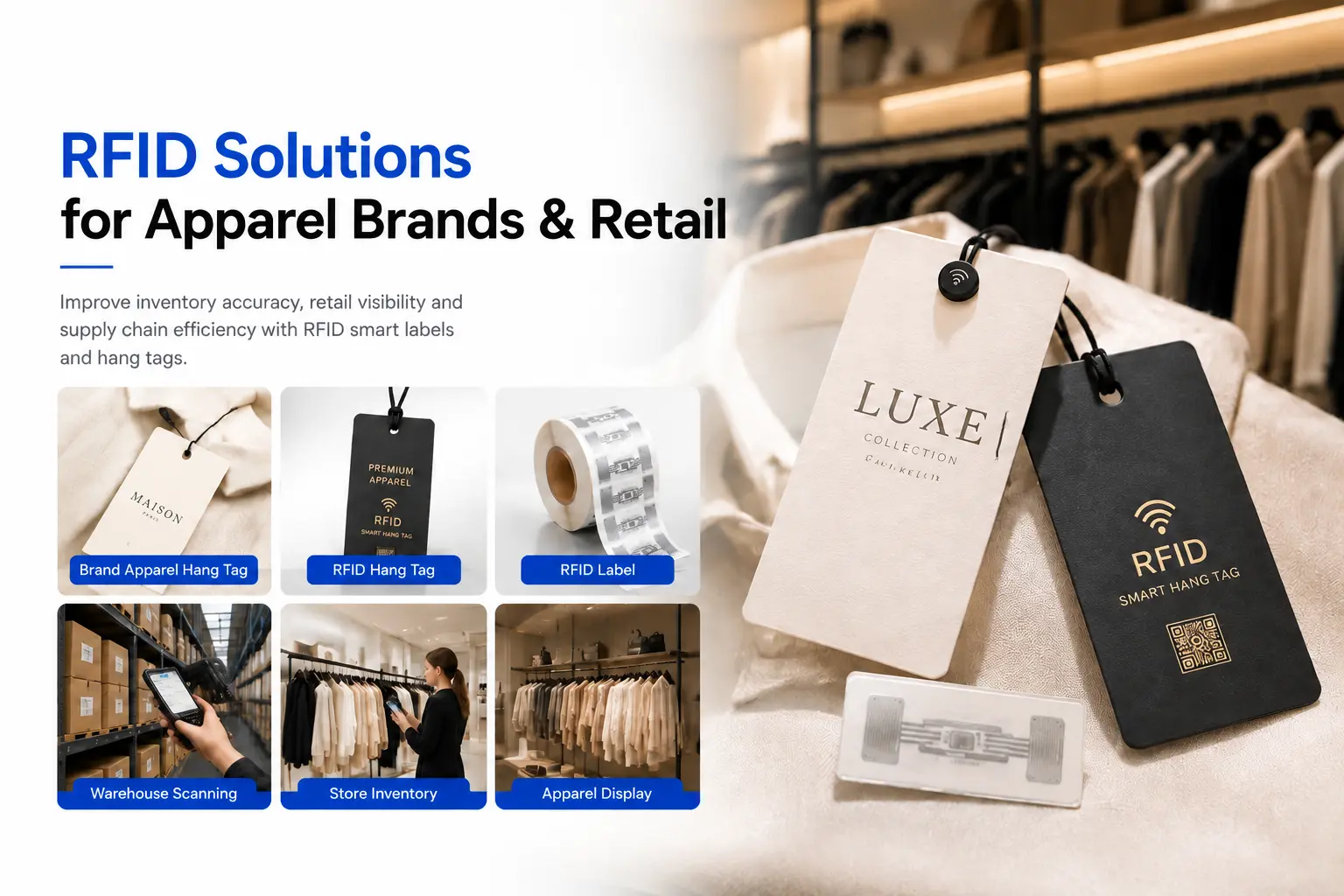 RFID smart hang tags for apparel brands and retail